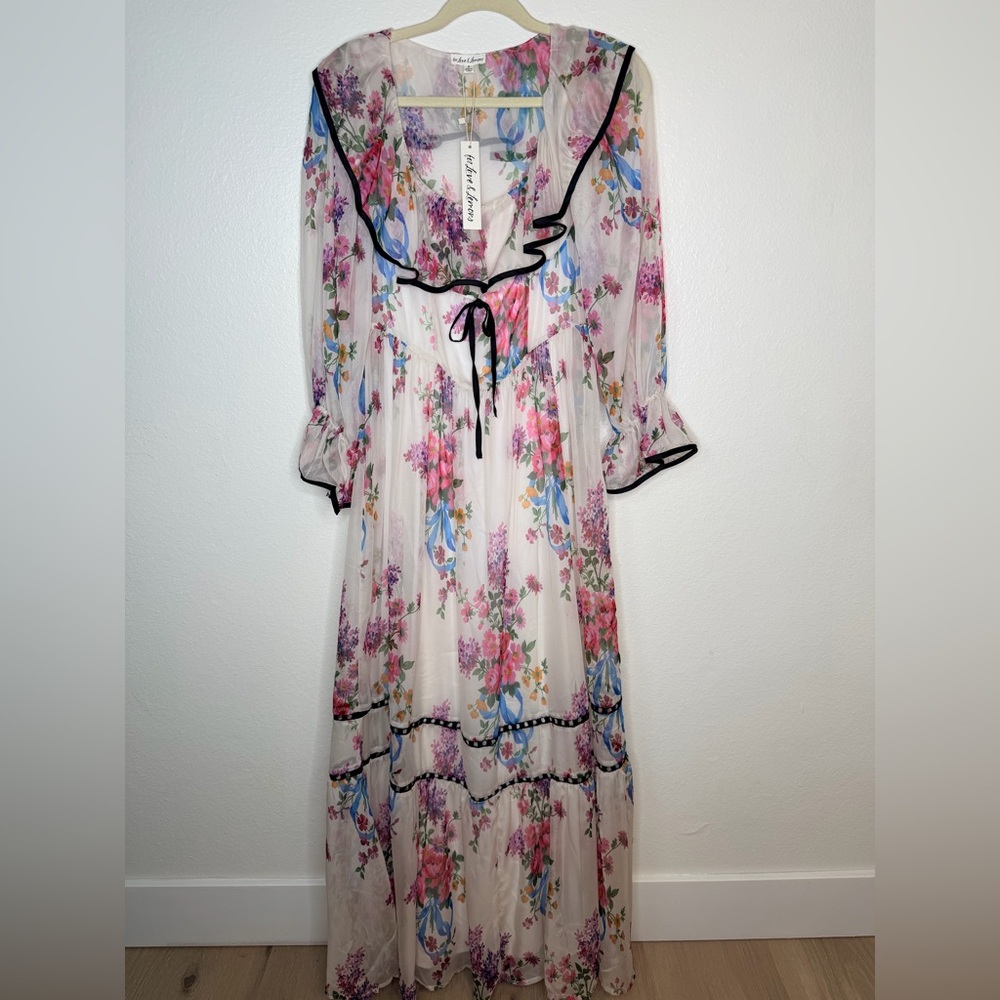 NWT ✨ For Love & Lemons ‘Severine’ Maxi Floral Whimsical Dress Size Small $398